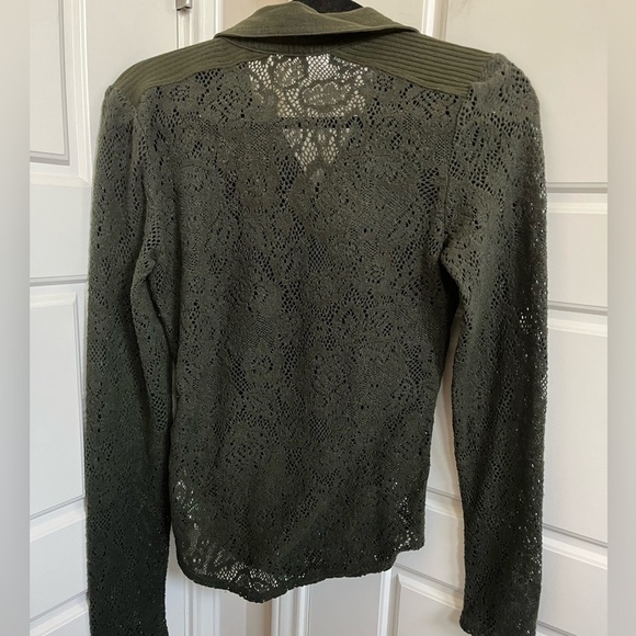 Free People Lace Henley In Green Size Small - Picture 5 of 7